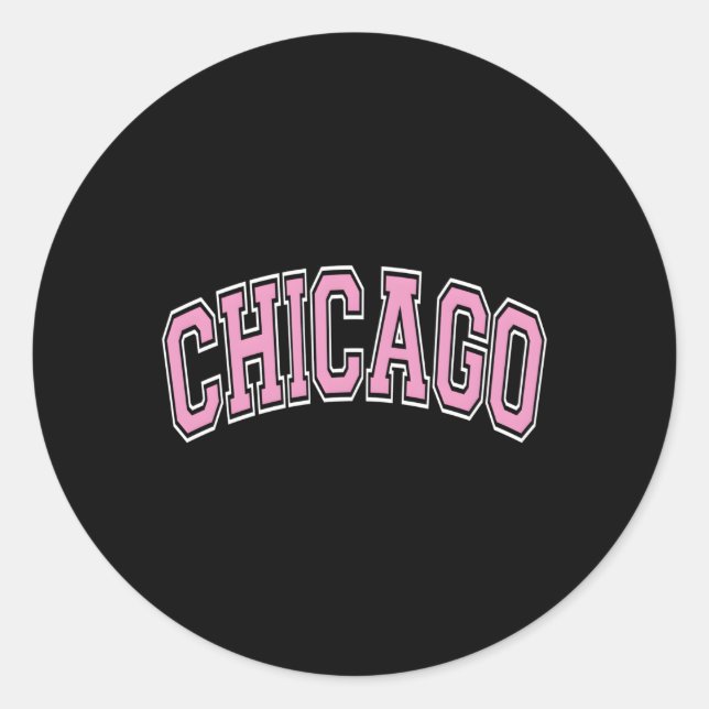 Adesivo Chicago Illinois Il Varsity Style K Text (Frente)