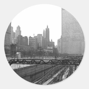 Adesivo Chicago Rail Yards Michigan Avenue 1960's Photo