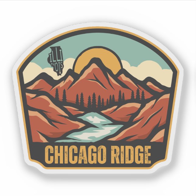 Adesivo Chicago Ridge, Illinois  (Frente)