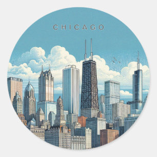 Adesivo Chicago Skyline