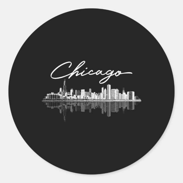 Adesivo Chicago Skyline Para (Frente)