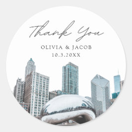 Adesivo Chicago Wedding Favor Foto Obrigado