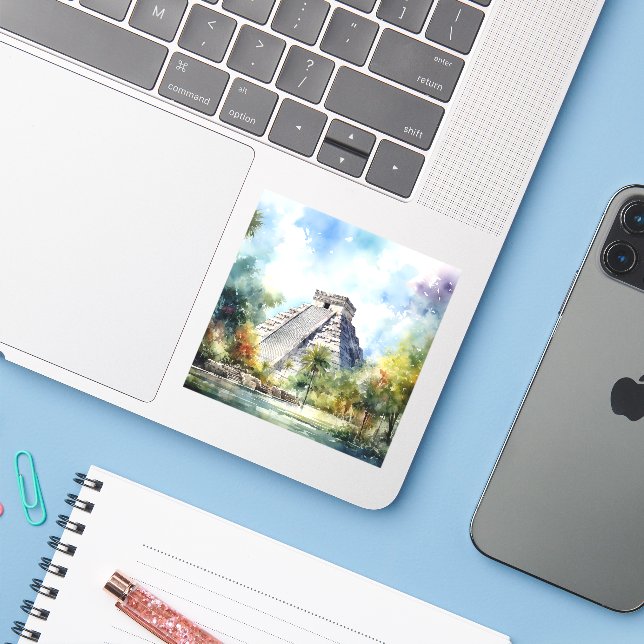 Adesivo Chichen Itza (Notebook com iPhone)