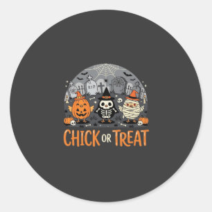 Adesivo Chick or Treat Design de Cemitério de Halloween Fo