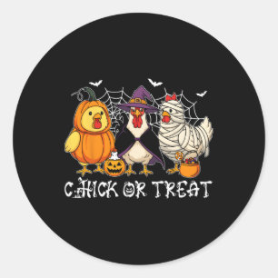 Adesivo Chick Or Treat Divertido Halloween Abóbora Fantasm