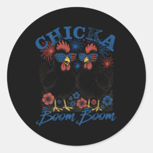 Adesivo Chicka Boom Boom Galinha Patriótica 4 De Julho Dos