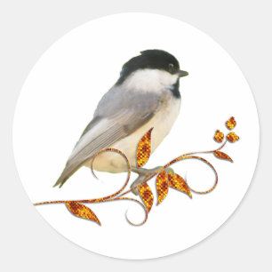 Adesivo Chickadee nas folhas Jeweled