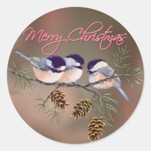 Adesivo CHICKADEES, PINECONES & TEXTO por SHARON SHARPE