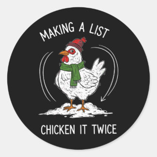 Adesivo Chicken Christmas Shirt, Making A List Chicken It 