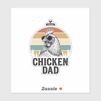Adesivo Chicken Dad Vintage Sunset Funny Chicken Lover Shi