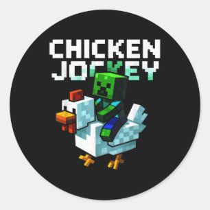 Adesivo Chicken Engraçado Jockey Zombie Pixel Art Gamer Sh