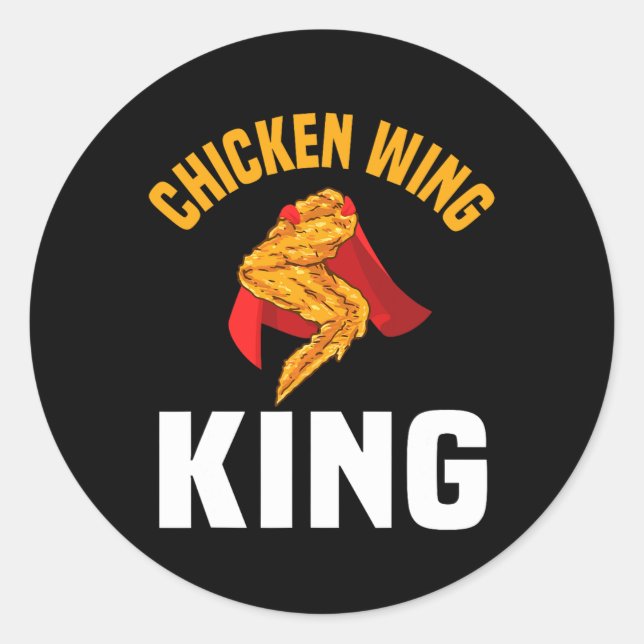 Adesivo Chicken Engraçado Wing King Design Fast Comida Men (Frente)