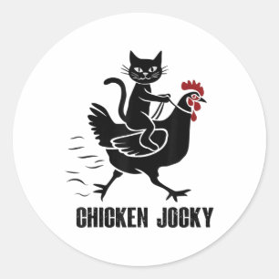 Adesivo Chicken Jockey Funny Black Cat