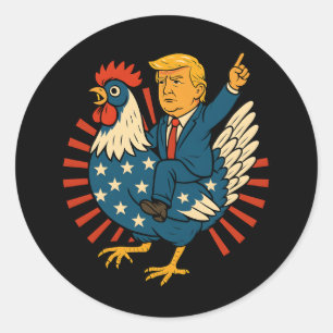 Adesivo Chicken Jockey Trump Engraçado Memória