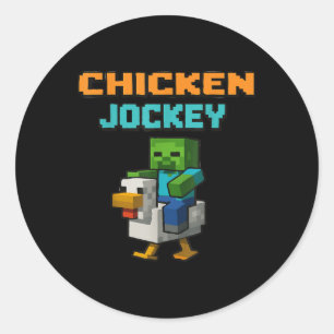 Adesivo Chicken Jockey Zombie Pixel Art Zombie Gamer Engra