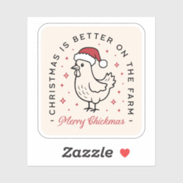 Adesivo Chicken Merry Christmas funny farm red aesthetic