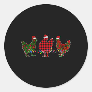 Adesivo Chicken Merry Christmas Red Green Leopard Plaid Xm