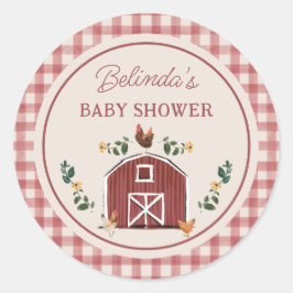 Adesivo Chickens Barn Charming Farm Shower Gingham