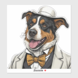 Adesivo Chien berger australien amusant en costume