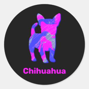Adesivo Chihuahua Crazy Quente Rosa e Azul