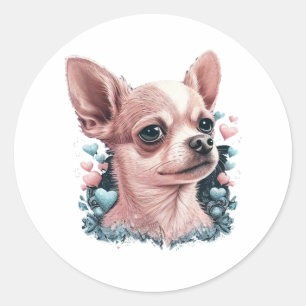 Adesivo Chihuahua Cute Dog Linda Flores Rapariga