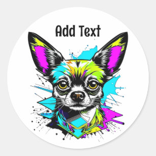 Adesivo Chihuahua Cyberpunk estilo Art Personalizado