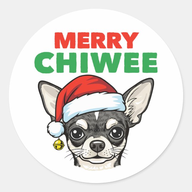 Adesivo Chihuahua de Natal (Frente)