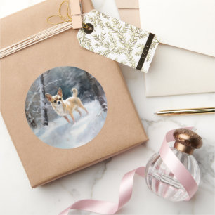 Adesivo Chihuahua deixa nevar o Natal