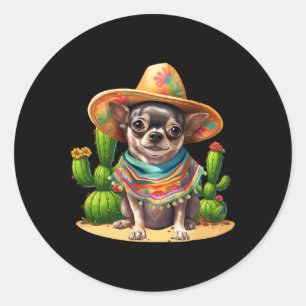 Adesivo Chihuahua Dog E Sombrero Hat Mexicano Fiesta Cinc
