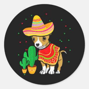 Adesivo Chihuahua Dog Sombrero Cinco De Mayo Fiest