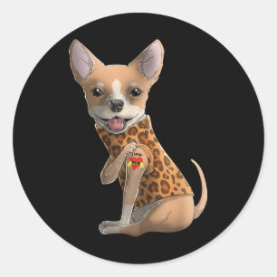 Adesivo Chihuahua Eu Amo Mamãe Tatuagem Camiseta de cão Mã