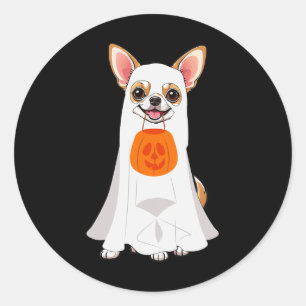 Adesivo Chihuahua Ghost Pumpkin Halloween Cachorro voando