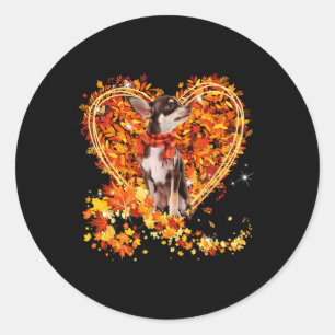 Adesivo Chihuahua Hello Autumn Deixa o Coração Cair Obriga