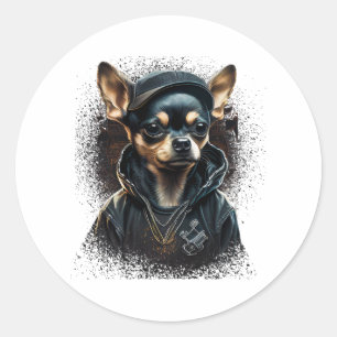 Adesivo Chihuahua Legal Cachorro Rap-Salto Gangster