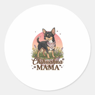 Adesivo Chihuahua Mama Cachorro Bandana Floral Rosa_1