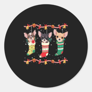 Adesivo Chihuahua Meias de Natal Luzes Engraçadas Cão de N