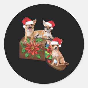 Adesivo Chihuahua na caixa - Letra Enfeites de natal Cute