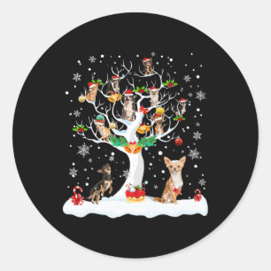 Adesivo Chihuahua Natal Xmas Árvore Cachorro Povor Mulhere