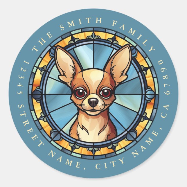 Adesivo Chihuahua Round Stickers (Frente)