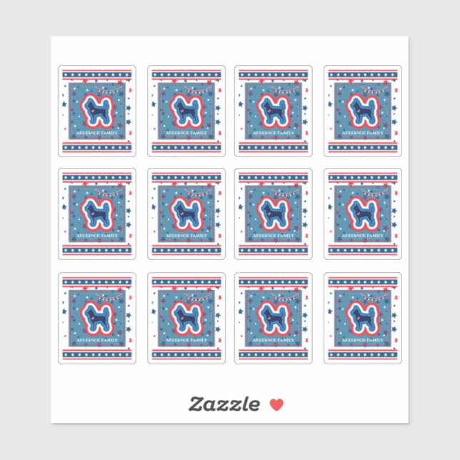 Adesivo Chihuahua Stars Red White E Blue 4 De Julho (Folha)