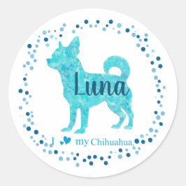 Adesivo Chihuahua Sticker - Presente Azul Pastel Personali