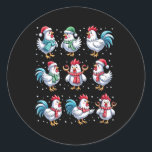 Adesivo Chikens Christmas Santa Hat Funny Amante de os ani<br><div class="desc">Chikens Natal Santa Hat Amante de os animais Engraçado Pijamas</div>