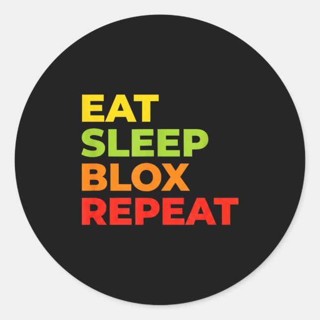 Adesivo Child Eat Sleep Blox Repeat - Kids Gaming Slogan F (Frente)