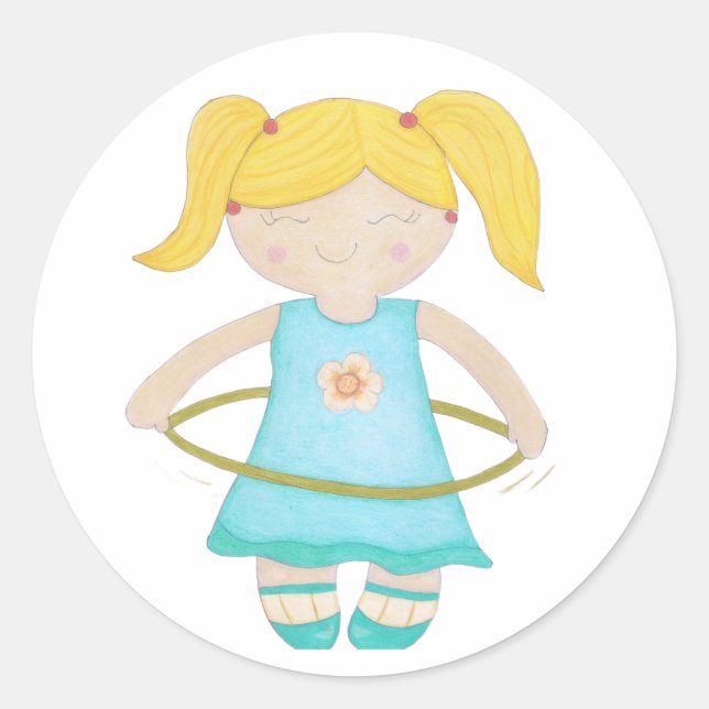 Adesivo Child playing with a hula hoop (Frente)