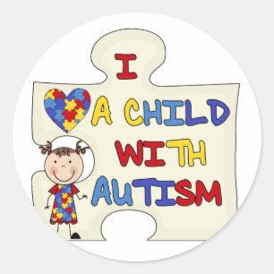 Adesivo Child WIth Autism Brunette Girl 2
