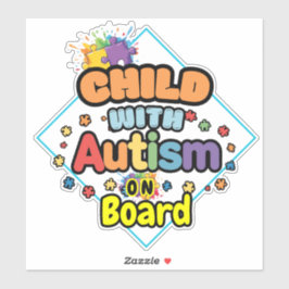 Adesivo Child with Autism on Board Car Decal Sticker sign