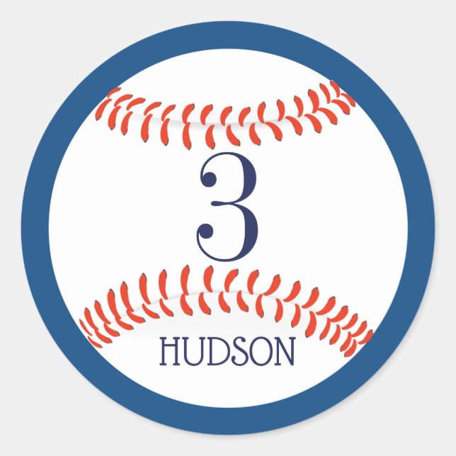 Adesivo Childrens Baseball Birthday Sticker (Frente)