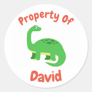 Adesivo Childrens Diplodocuments Nome Personalizado do Din