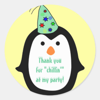 Adesivo Childrens Penguin Partido Vestindo Que Favor De An