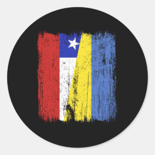 Adesivo Chile Ucrânia Meia Bandeira Patrimônio Ucraniano C